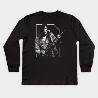 Neil Young  // Vintage Style Design Kids Long Sleeve T-Shirt